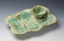 Glenda Suttman - Functional Ceramics Glenda Suttman, Cincinnati, USA, pottery, seafoam green, platter, ceramics, handbuilt, chip dip - Functional Ceramics