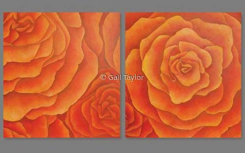 Painting-Persimmon Rose