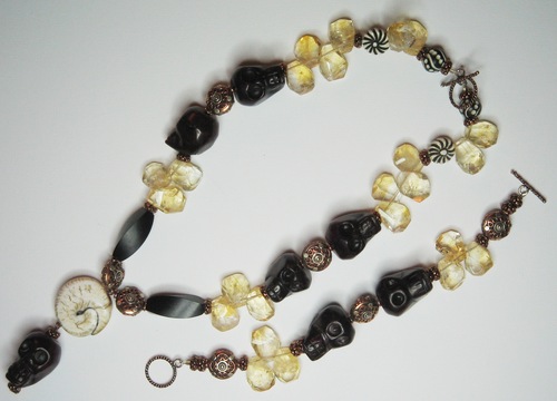 Jewelry-Citrine and Wood Set � NE2099