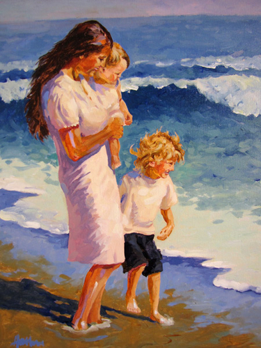Painting-Portrait-Beach Mom