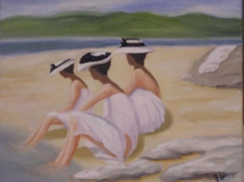 Painting-Impressionism-Kellog Island - Three Women