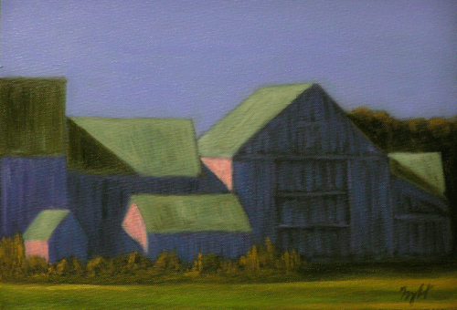 Painting-Landscape-North Fork Barn Grouping
