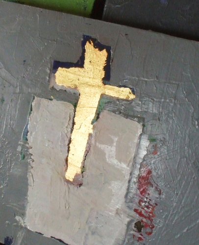 Painting-Color Field-gold leaf!