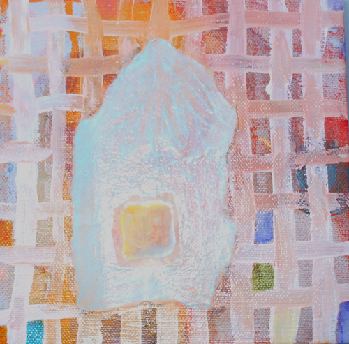 Painting-Abstract-Paper house on the grid