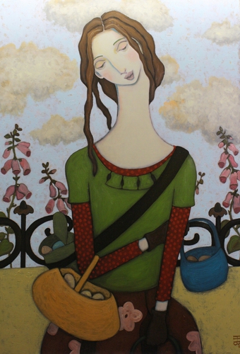 Painting-Don't  keep your eggs in the same basket.