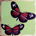 Postman%20Butterflies%20with%20Gold%20Leaf%20Surround%20-%20SOLD (thumbnail)