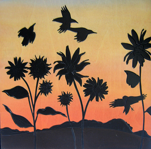 Crows%20and%20Flowers%20in%20Sunset (large view)