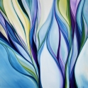 purple,art,modern,elegant,purple,blue,organic,nature,heidi vaught -  Painting