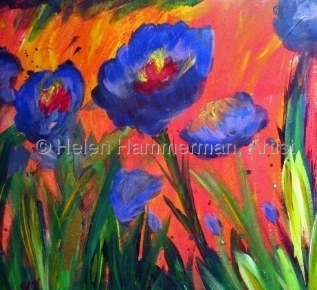Painting-Blue on Red