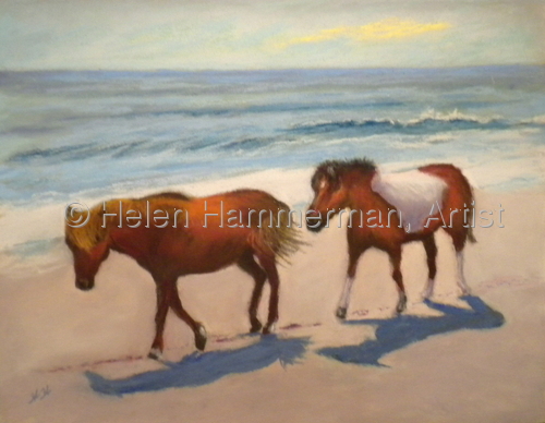 Painting-Ponies on the Beach