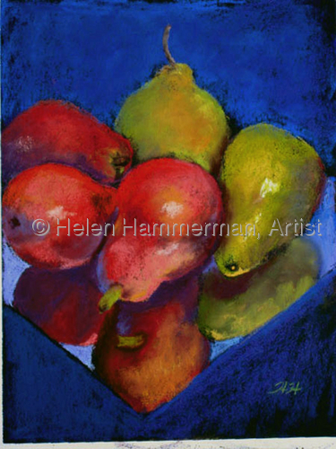 Painting-Impressionism-Pears on a Mirror