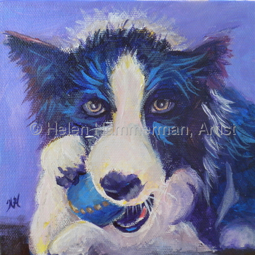 Painting-Dog with Ball