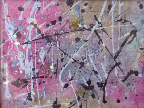 Painting-Abstract-Criss Cross with Pink