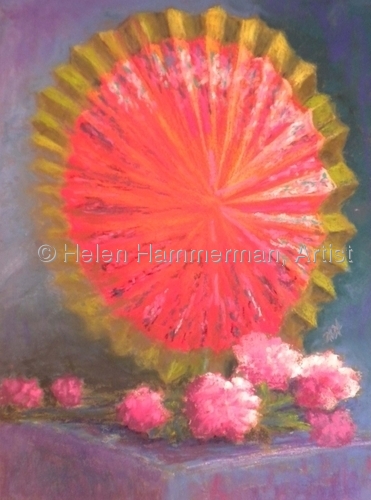 Painting-Parasol and Blooms
