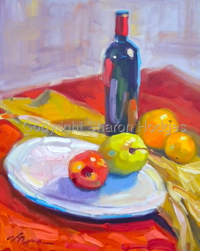 Painting-Still Life-Red & Gold Still Life