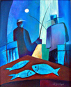 Painting--AcrylicNite Fishin'