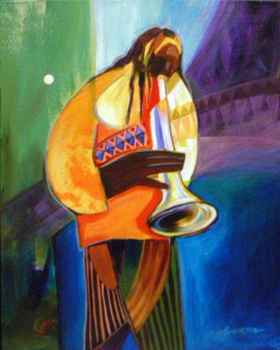 Print Making-Figurative-Trumpet Player
