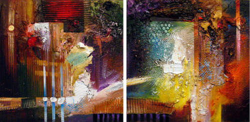 Painting-Away From Home, diptych
