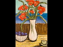 Painting--Acrylic-Still LifeWhite Vase With Silver Bowl