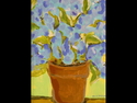 Painting--Acrylic-FloralBlue Pot