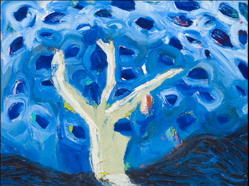 Painting-Impressionism-Blue Tree