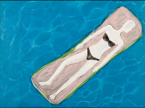 Painting-Figurative-In The Pool