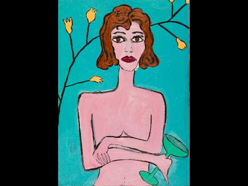 Painting-Figurative-Woman With Chahmps