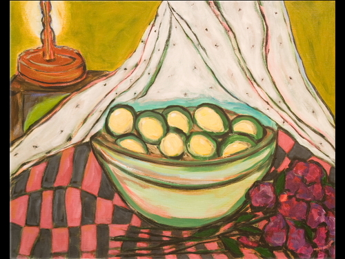 Painting-Still Life-Fruit Bowl Country