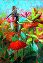Painting--Acrylic-FloralLooking Out the Studio Window