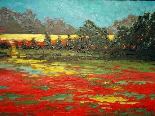 Painting-Landscape-Fields of Yellow and Red