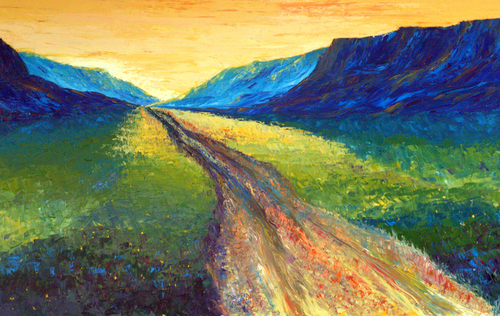 Painting-Sunset Road
