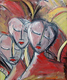 Painting--Oil-AbstractThree of Hearts