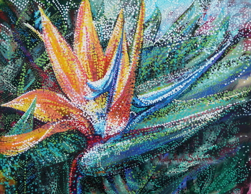 Painting-Acrylic-Bird of Paradise