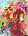 Red Chair with Flowers