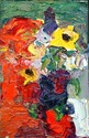 Flowers on Red