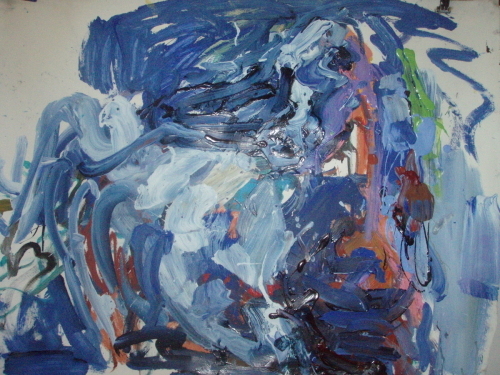 Mixed Media-On Paper-Blue Horse