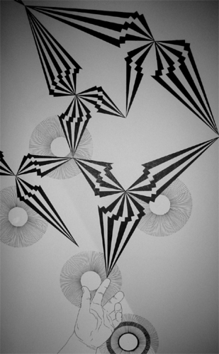 Drawing-Paper-Dancers Balancing on a Finger