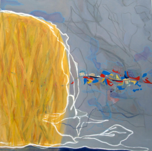 Painting-Landscape-Cliff and Small Village