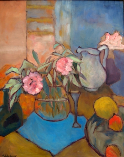 Painting-Floral-pink peonies