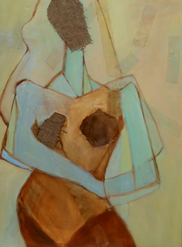 Painting-Abstract-standing nude