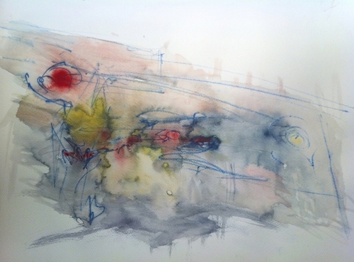 Painting-Landscape in Chromium Blue