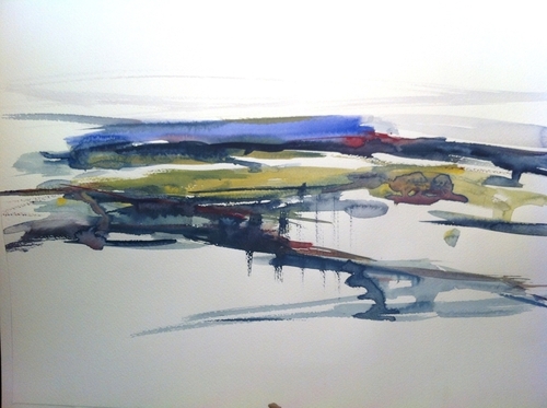 Painting-Abstract-Reflection on Wet Lands #2