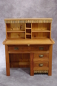 Plantation Desk, heartpine and palm fronds [open[