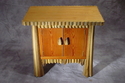 Bedside Stand, heartpine and palm fronds [front]