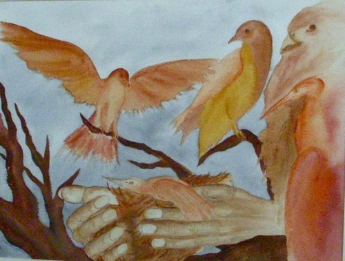 Painting-Conceptual-Holding the Nest