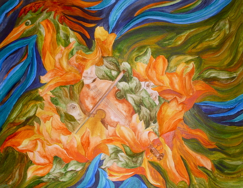 Painting-Abstract-Violin BIrd