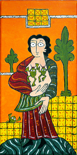 Painting-Allegorical-Woman With Frogs