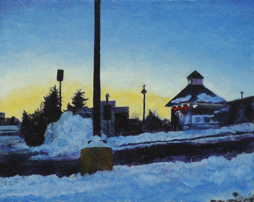 Painting-Acrylic-Sunset, Main Street, Nashua, New Hampshire