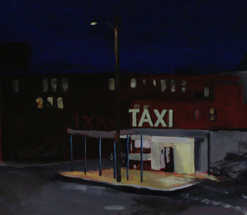Print Making-FRAMED PRINT: Taxi Stand, Nashua