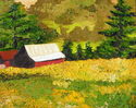 Red Barn on a Vineyard